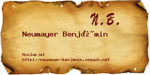 Neumayer Benjámin névjegykártya